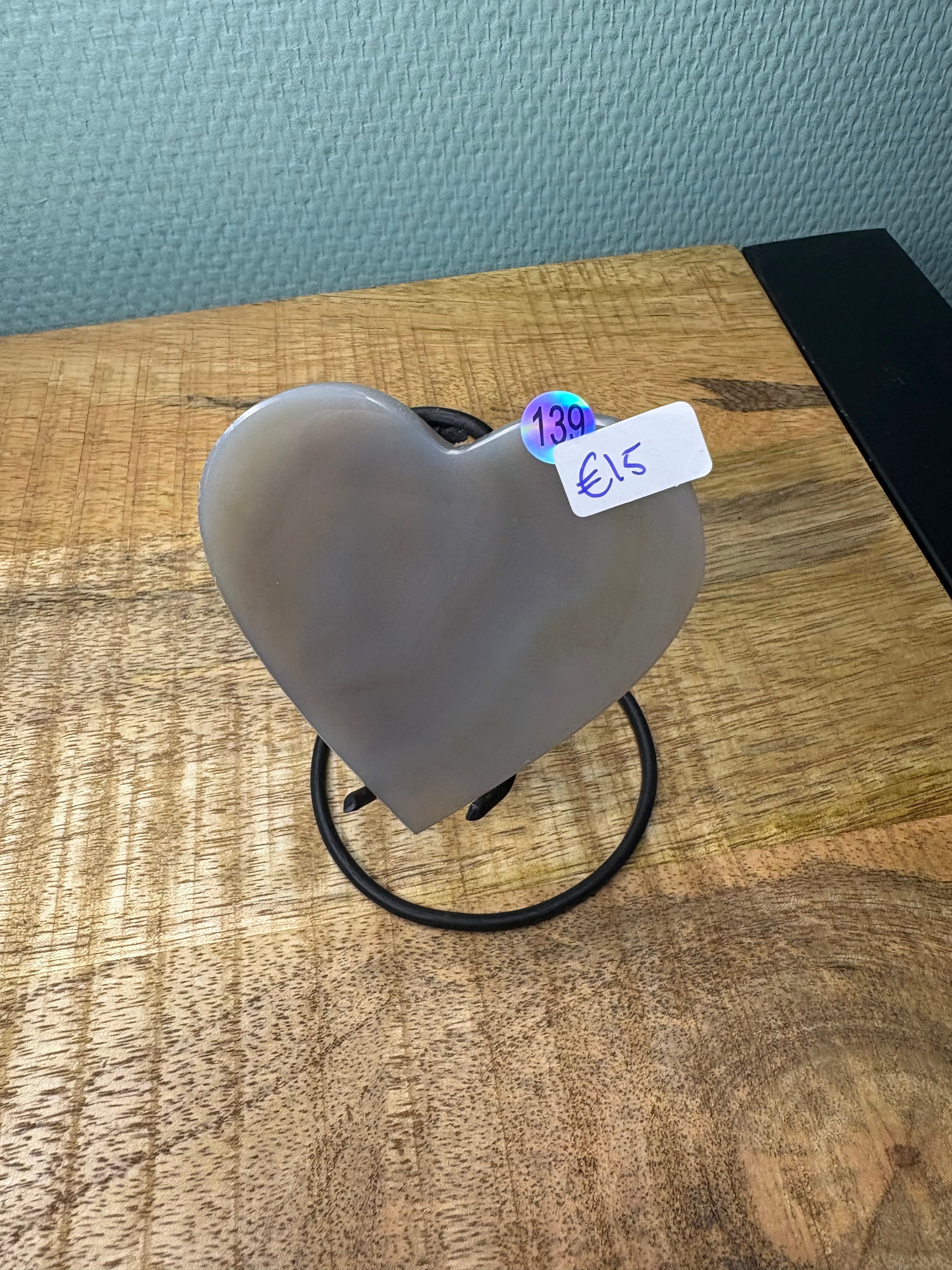 Agaat hartje op standaard